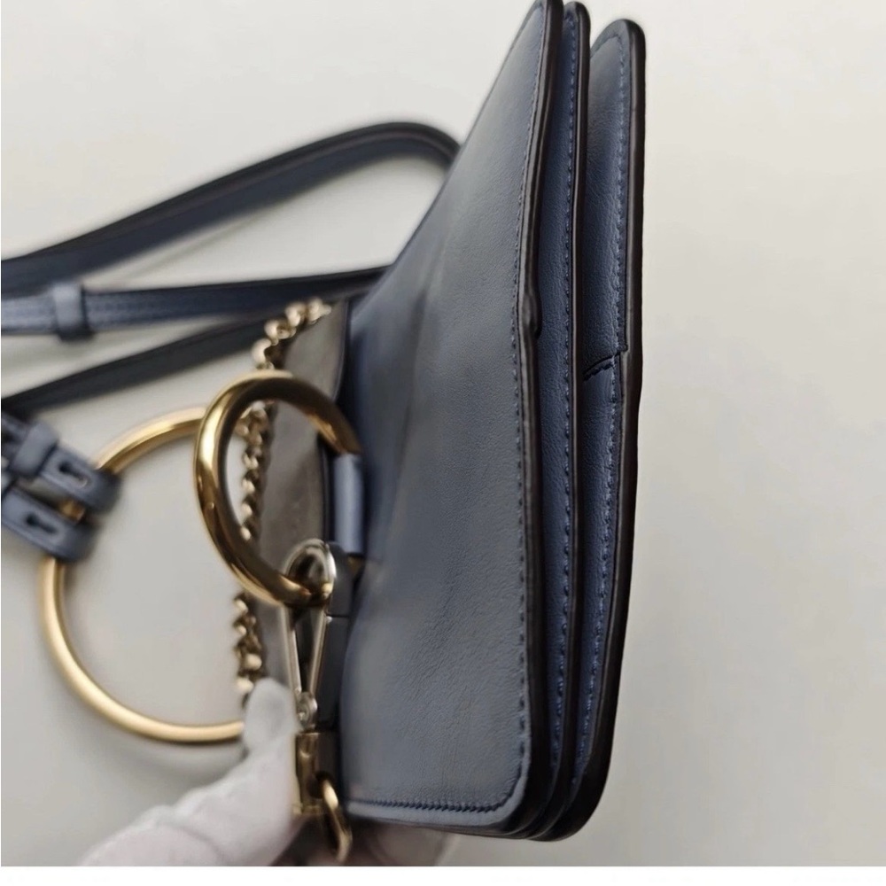 Chloé Light Blue Leather Shoulder Bag with Gold Hardware AUTHENTIC - Picture 10 of 13